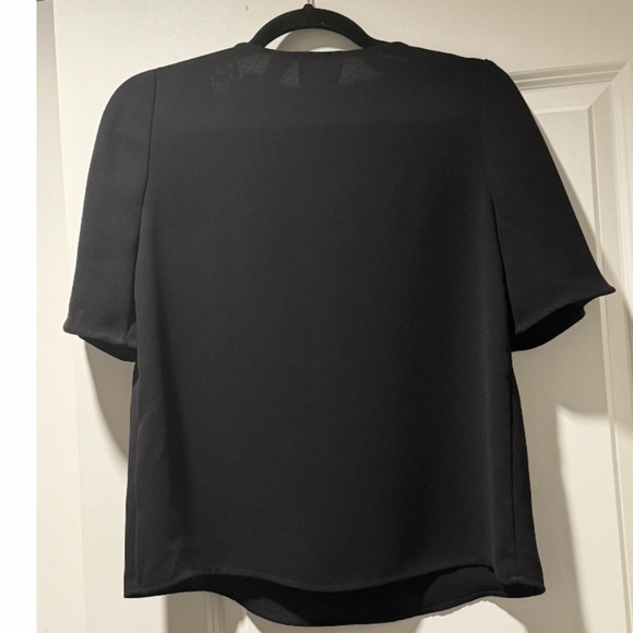 SEZANE - BLACK V-NECK BLOUSE WITH LACE SIZE US 2/FR 34 WORN ONCE - Picture 5 of 8
